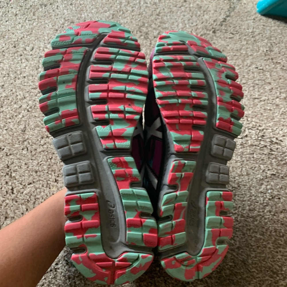 Asics Gel Scram 3 Trail Running Shoes Purple Black Pink Aqua Women's Size 9.5 - Picture 3 of 6
